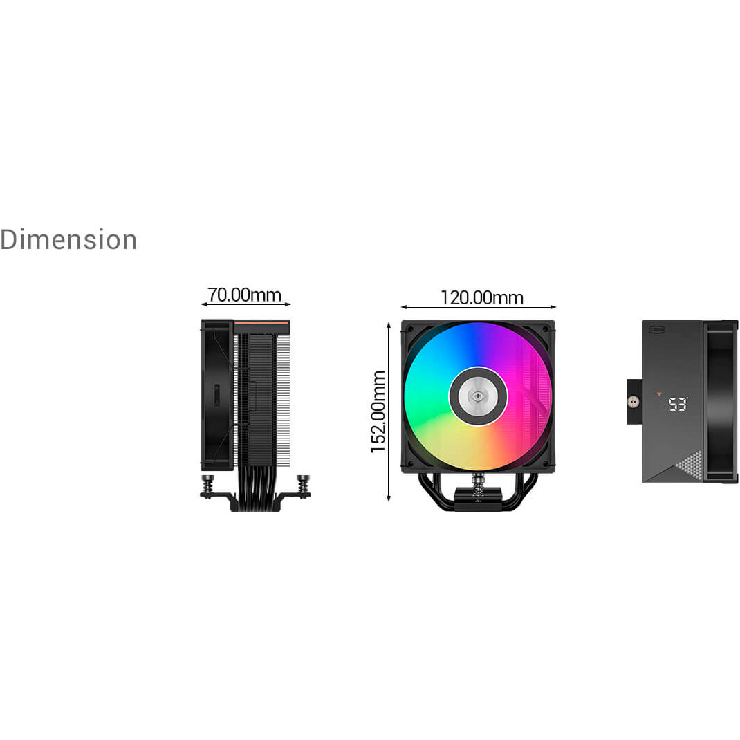 Кулер для процесора PCCOOLER RT500 Digital ARGB (RT500-BKAWYL-GL)