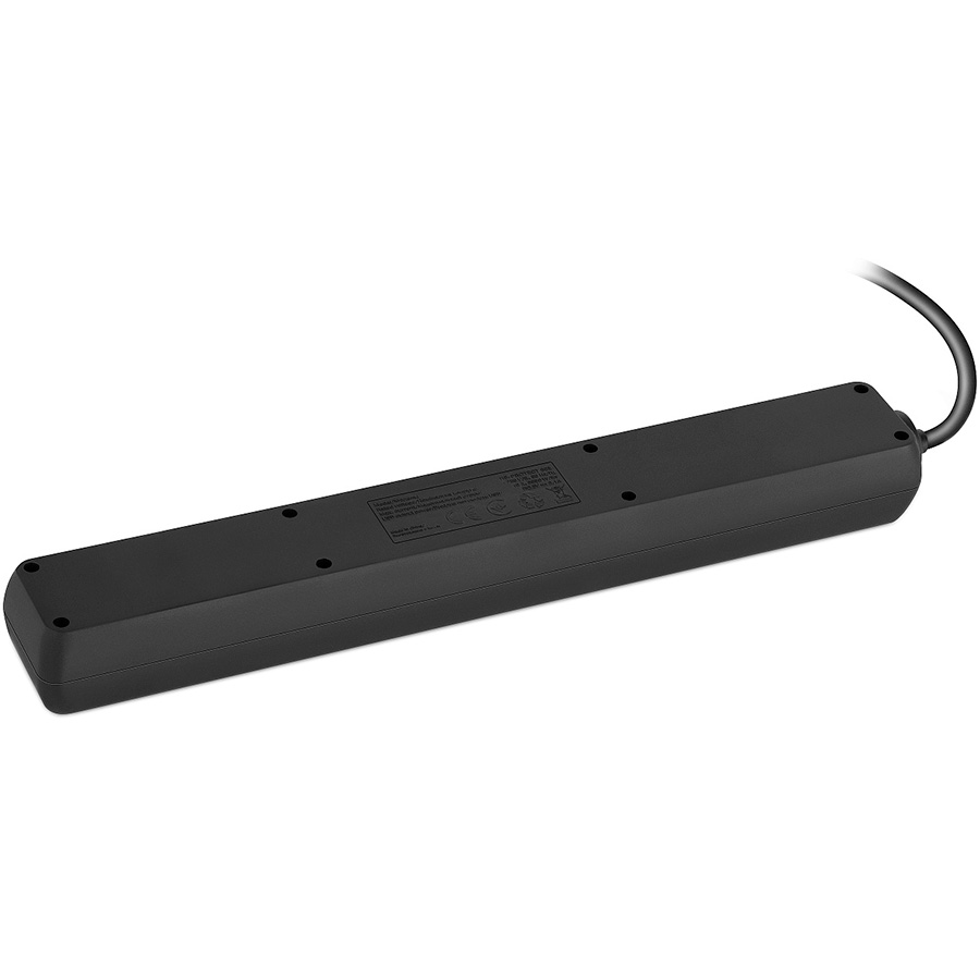 Мережевий фільтр REAL-EL RS-Protect 605 Black, 6 розеток, 1xUSB-C, 1xUSB, 3м (EL122300041)