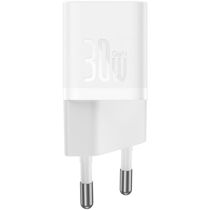 Зарядное устройство BASEUS GaN5 Fast Charger Mini 1C 30W Moon White w/Type-C cable (P10110902213-00)