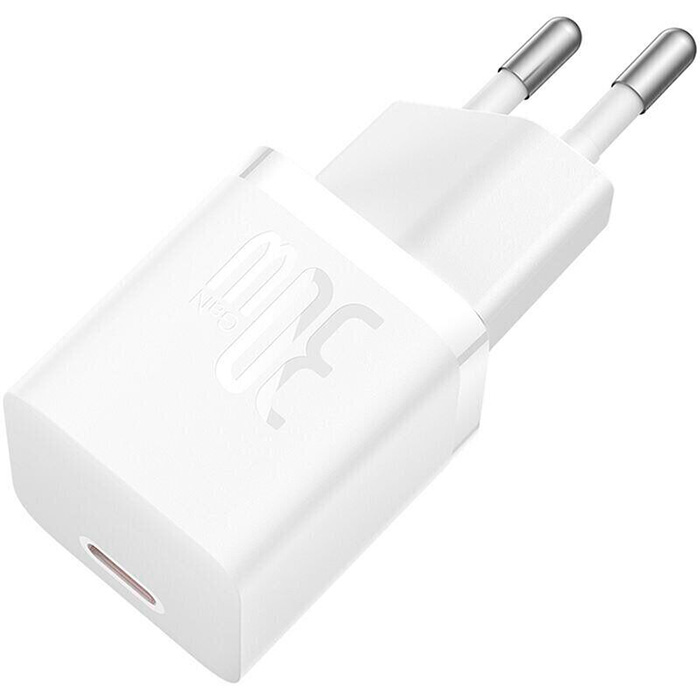 Зарядное устройство BASEUS GaN5 Fast Charger Mini 1C 30W Moon White w/Type-C cable (P10110902213-00)