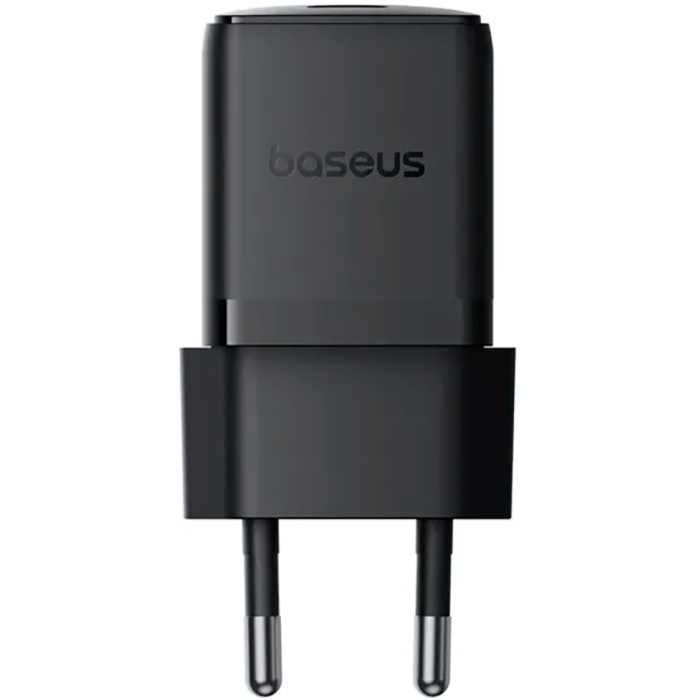 Зарядний пристрій BASEUS Palm Fast Charger 1C 20W EU Cluster Black w/Type-C cable (P10111602113-01)