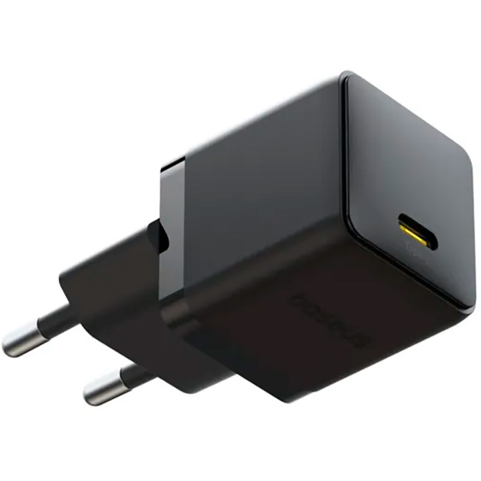 Зарядний пристрій BASEUS Palm Fast Charger 1C 20W EU Cluster Black w/Type-C cable (P10111602113-01)