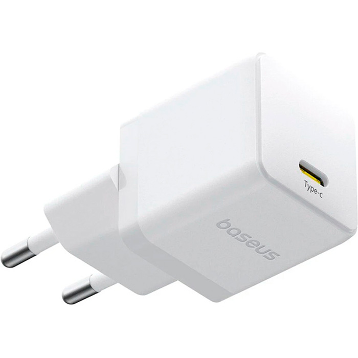 Зарядний пристрій BASEUS Palm Fast Charger 1C 20W EU Moon White w/Type-C cable (P10111602213-01)