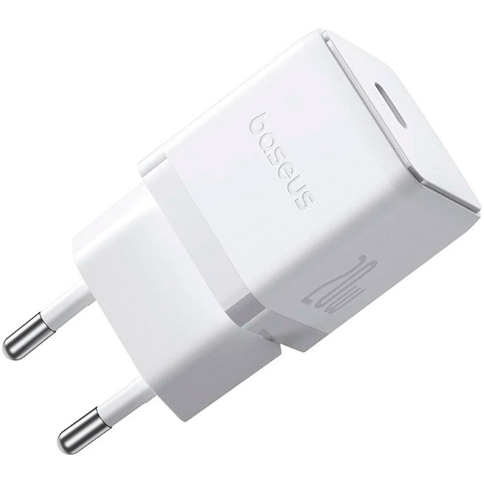 Зарядний пристрій BASEUS Palm Fast Charger 1C 20W EU Moon White w/Type-C cable (P10111602213-01)