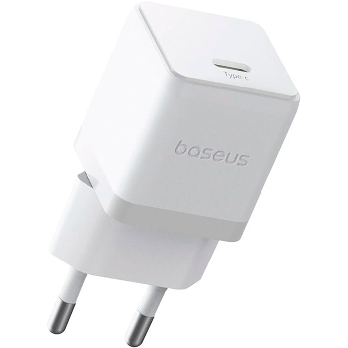Зарядний пристрій BASEUS Palm Fast Charger 1C 20W EU Moon White w/Type-C cable (P10111602213-01)
