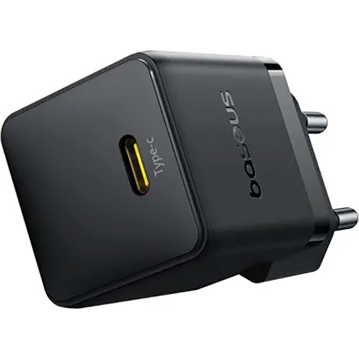 Зарядний пристрій BASEUS Palm Fast Charger 1C 30W EU Cluster Black w/Type-C cable (P10111605113-01)
