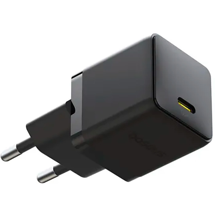 Зарядний пристрій BASEUS Palm Fast Charger 1C 30W EU Cluster Black w/Type-C cable (P10111605113-01)