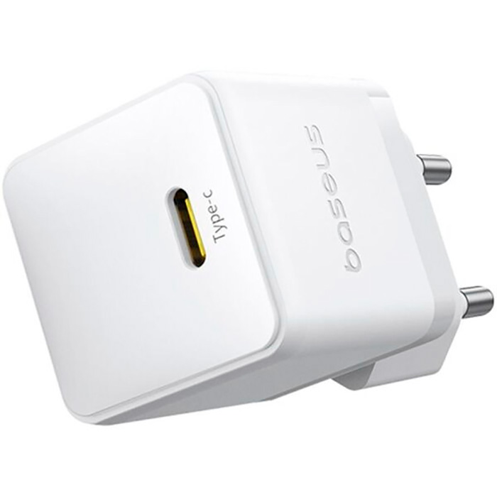 Зарядний пристрій BASEUS Palm Fast Charger 1C 30W EU Moon White w/Type-C cable (P10111605213-01)