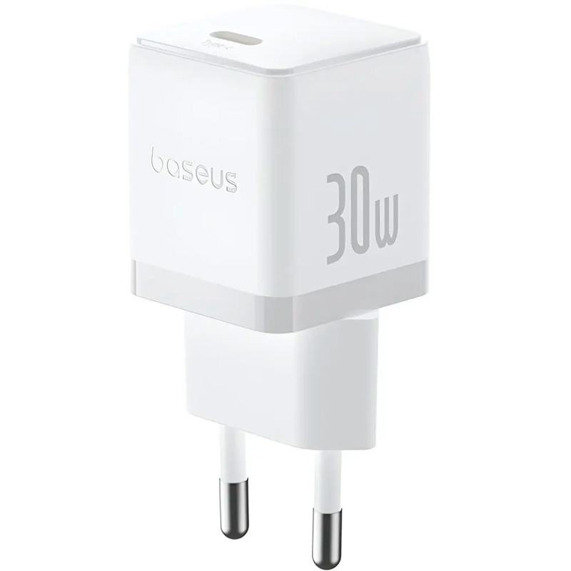 Зарядний пристрій BASEUS Palm Fast Charger 1C 30W EU Moon White w/Type-C cable (P10111605213-01)