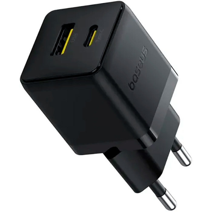 Зарядний пристрій BASEUS Palm Fast Charger C+U 20W EU Black (P10111608113-00)
