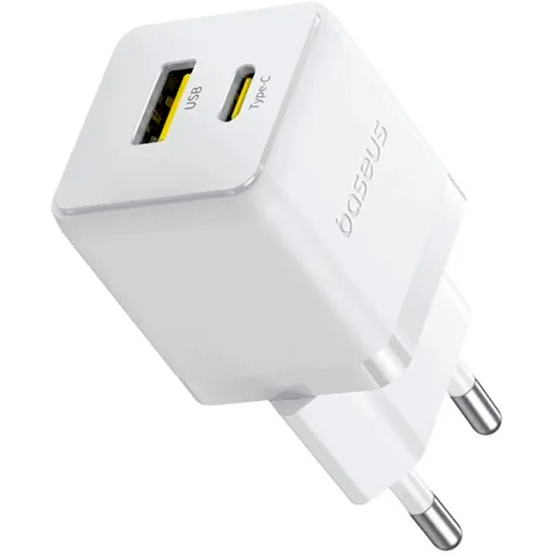 Зарядний пристрій BASEUS Palm Fast Charger C+U 20W EU Moon White (P10111608213-00)