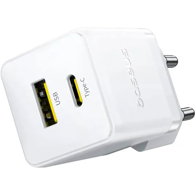 Зарядний пристрій BASEUS Palm Fast Charger C+U 20W EU Moon White (P10111608213-00)