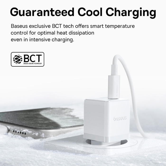 Зарядний пристрій BASEUS Palm Fast Charger C+U 20W EU Moon White (P10111608213-00)