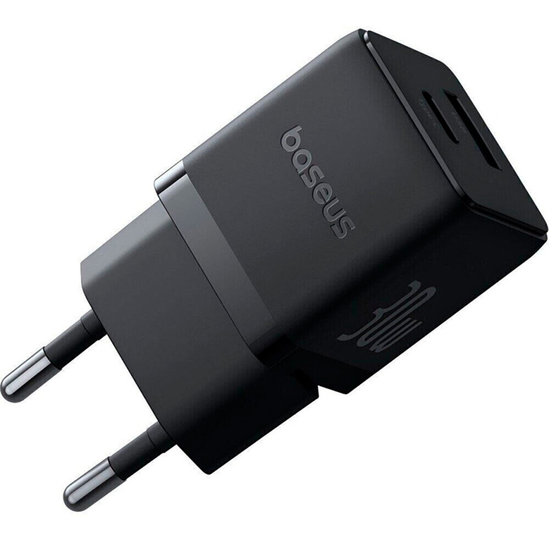 Зарядний пристрій BASEUS Palm Fast Charger C+U 30W EU Cluster Black (P1011160A113-00)