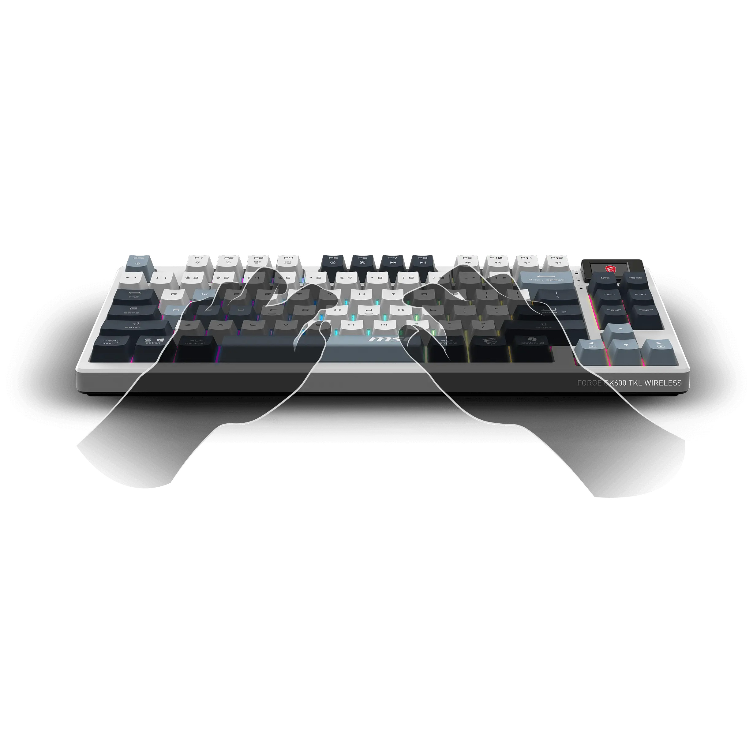Клавиатура беспроводная MSI Forge GK600 TKL Mechanical Linear Switch White