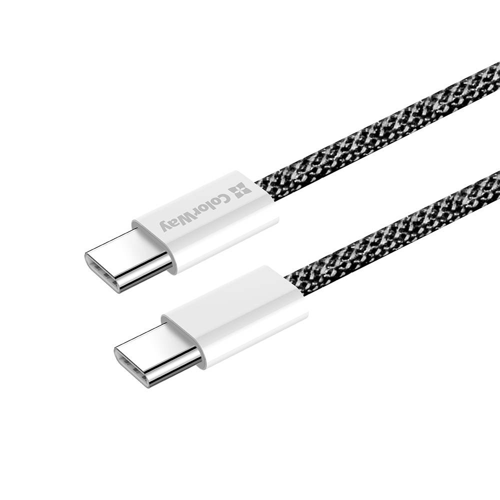 Кабель COLORWAY Fabric Braided Type-C to Type-C 3A 2м Black (CW-CBPDCC068-BK)