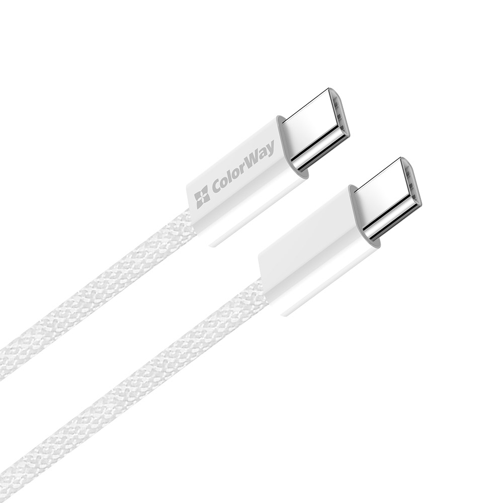 Кабель COLORWAY Fabric Braided Type-C to Type-C 3A 2м Gray (CW-CBPDCC068-GR)