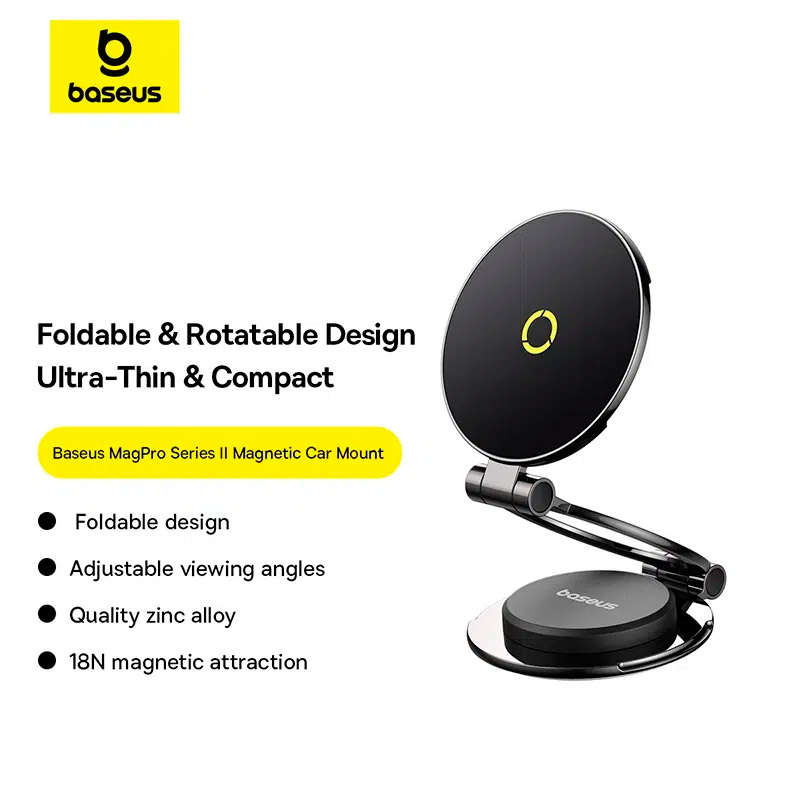 Автотримач для смартфона BASEUS MagPro Series II Magnetic Car Mount Stick-On Version Black (C40172900121-00)