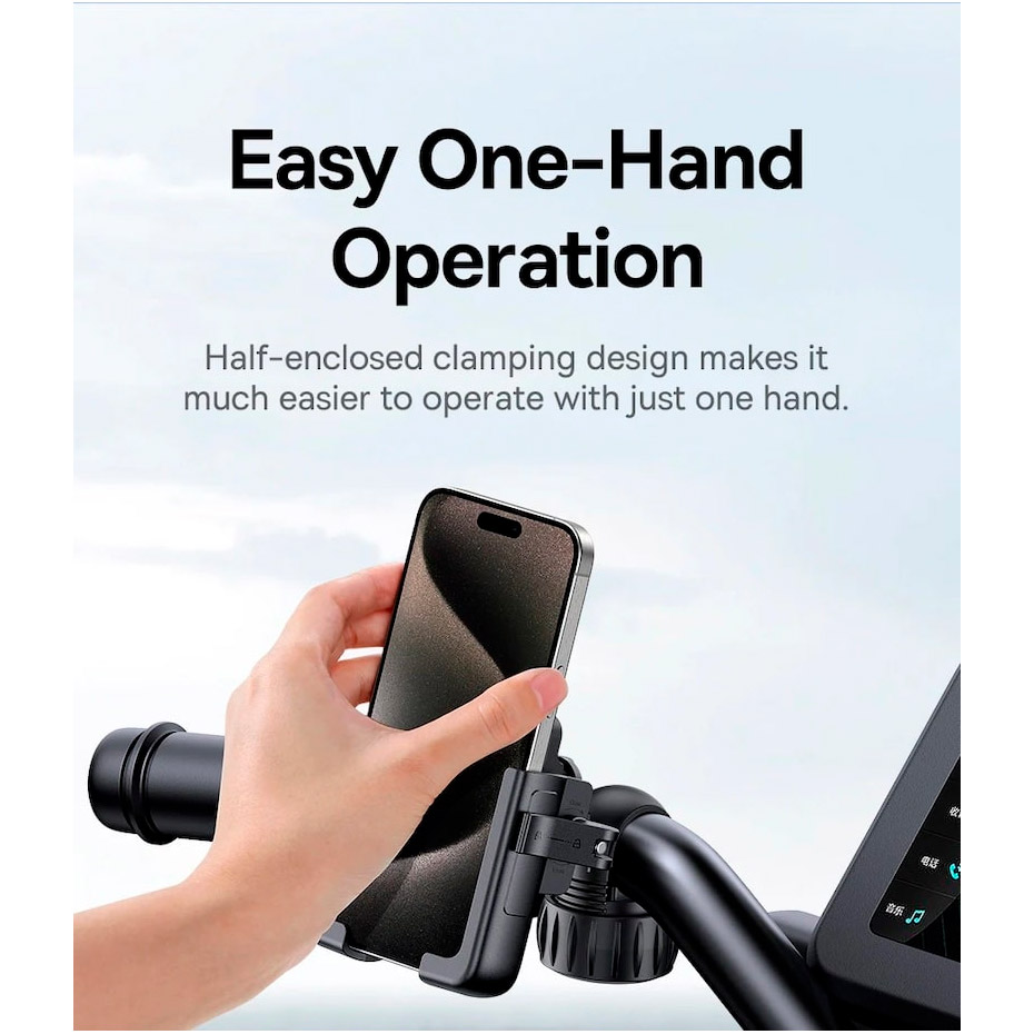 Велотримач для смартфона BASEUS GoTrip Series Bike Phone Mount Cluster Black (C40572301111-00)