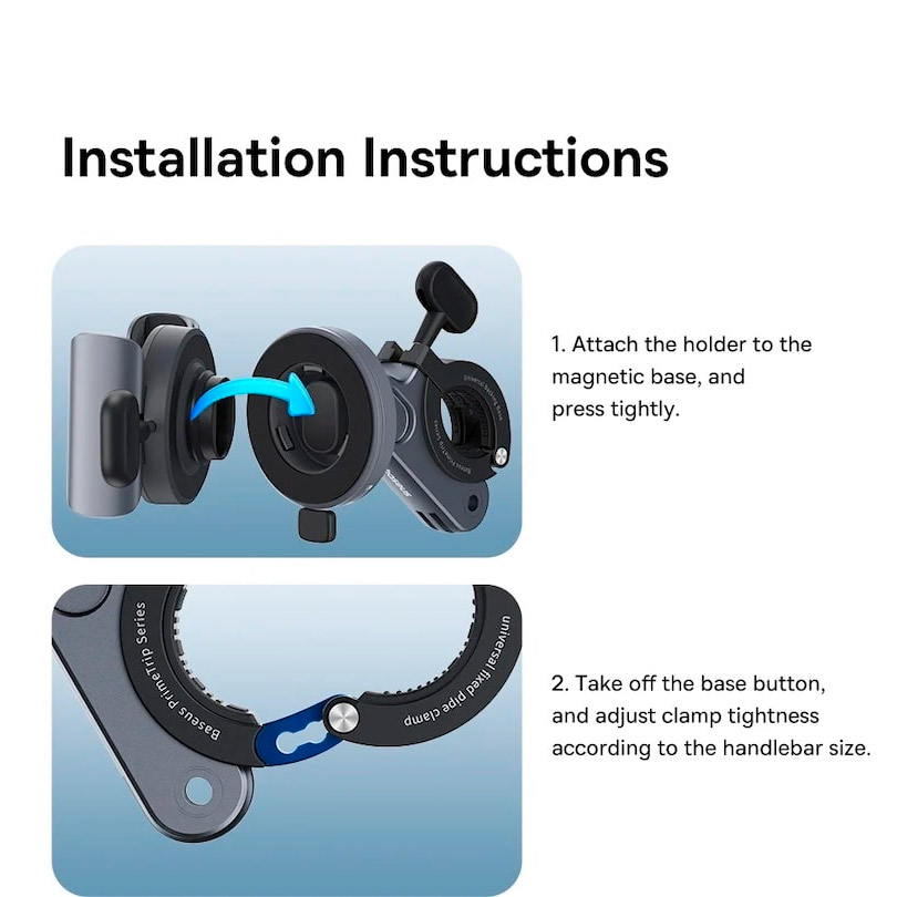 Велотримач для смартфона BASEUS PrimeTrip Series Magnetic Bike Phone Holder Cosmic Black (C40569000121-00)