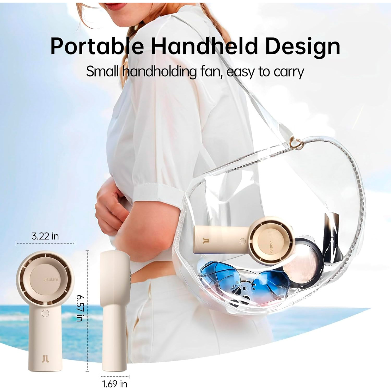 Портативный ручной вентилятор JISULIFE FA43 Handheld Fan Life5 Plus Beige