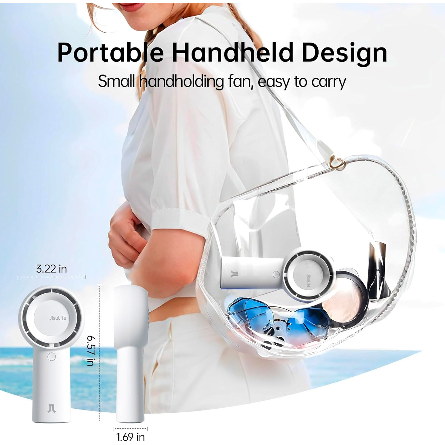 Портативний ручний вентилятор JISULIFE FA43 Handheld Fan Life5 Plus White