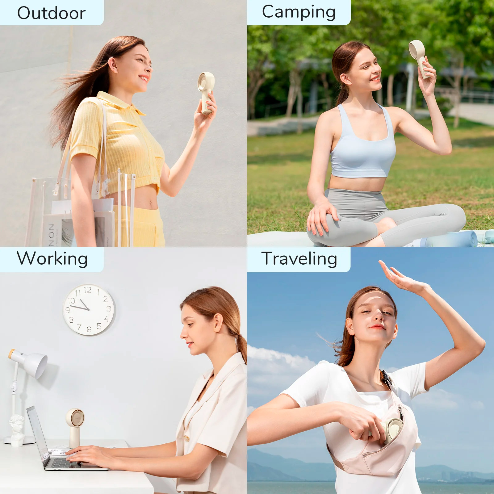 Портативний ручний вентилятор JISULIFE FA43 Handheld Fan Life5 Plus White