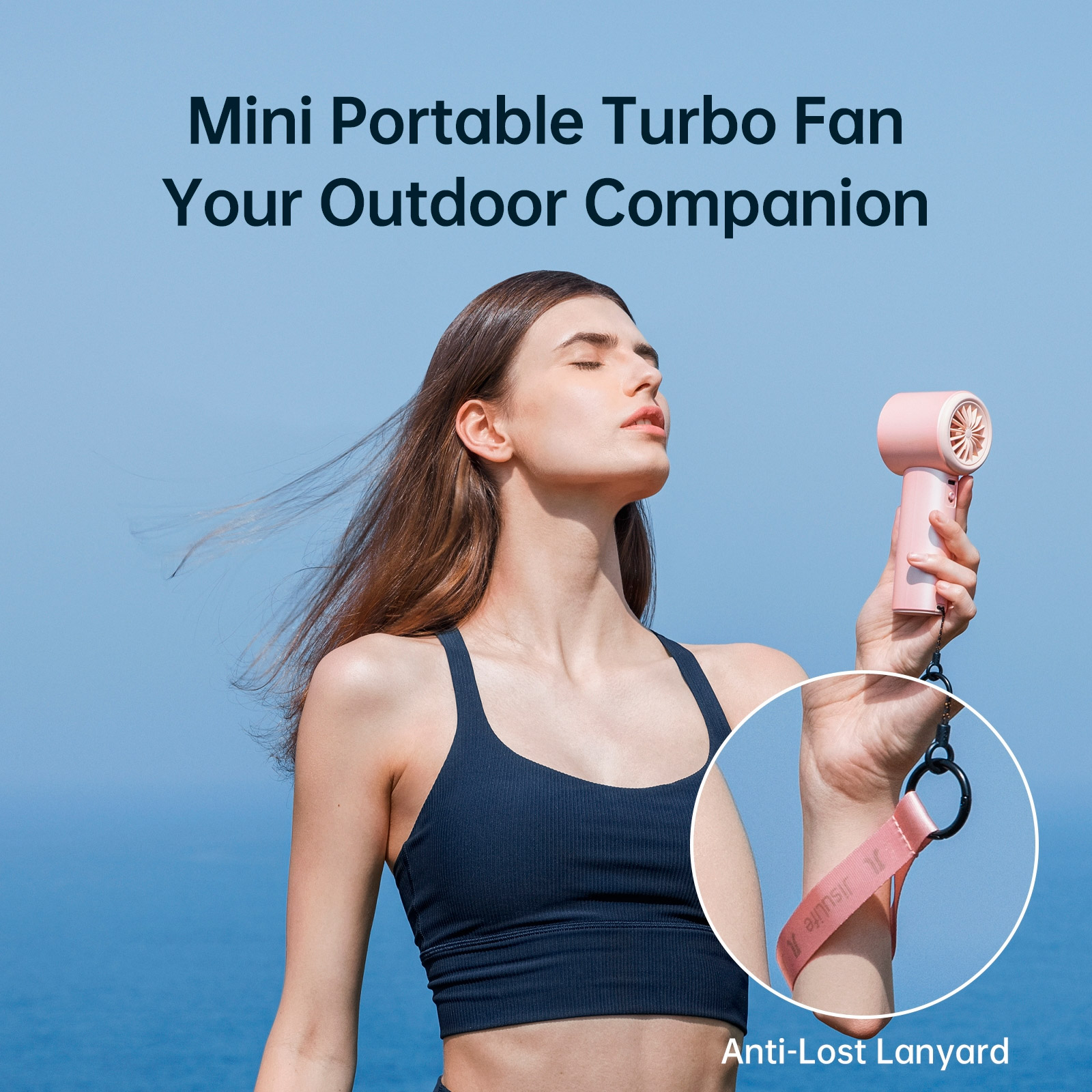 Портативний ручний вентилятор JISULIFE Handheld Fan Pro1 Pink