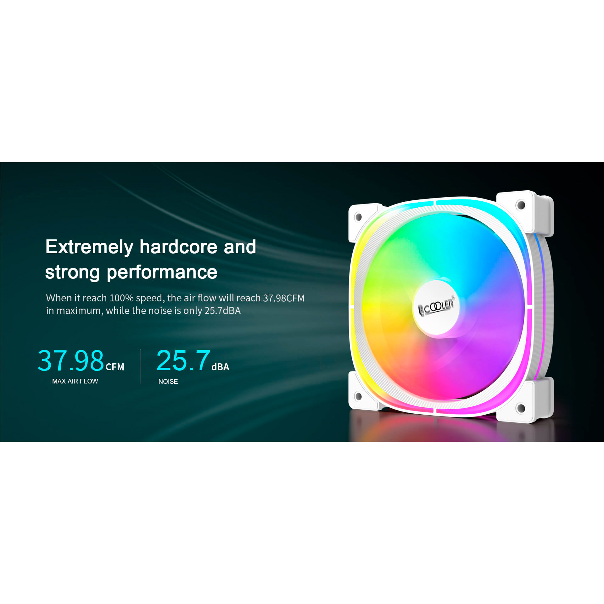 Вентилятор PCCOOLER EF120 ARGB White (F3-L120WHAM1-GL)