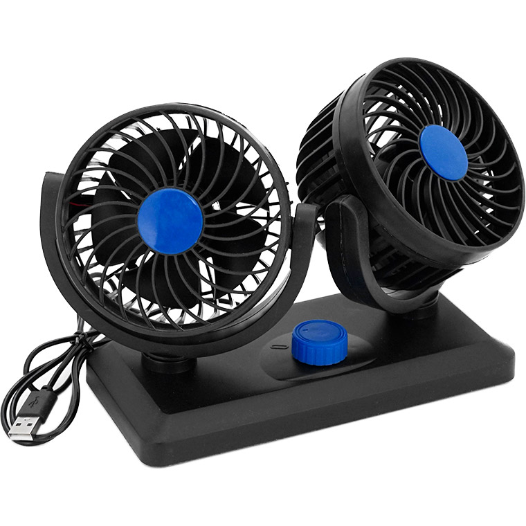 Автомобільний вентилятор VOLTRONIC F30 Dual-Headed 360° Rotating Car Fan with Low Noise & Adjustable Airflow