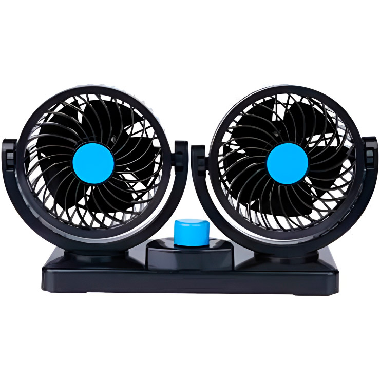 Автомобільний вентилятор VOLTRONIC F30 Dual-Headed 360° Rotating Car Fan with Low Noise & Adjustable Airflow