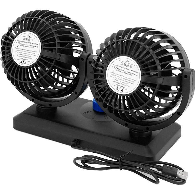 Автомобільний вентилятор VOLTRONIC F30 Dual-Headed 360° Rotating Car Fan with Low Noise & Adjustable Airflow