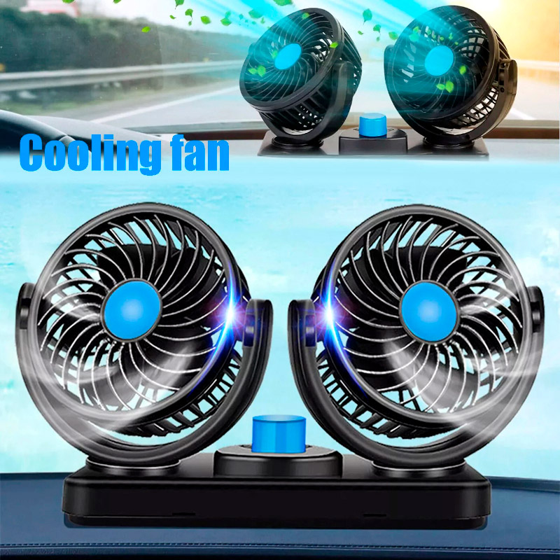 Автомобільний вентилятор VOLTRONIC F30 Dual-Headed 360° Rotating Car Fan with Low Noise & Adjustable Airflow