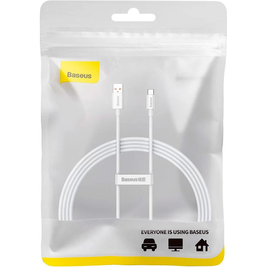 Кабель BASEUS Superior Series Fast Charging Data Cable USB to Type-C 100W 1.5м White (P10320102214-02)