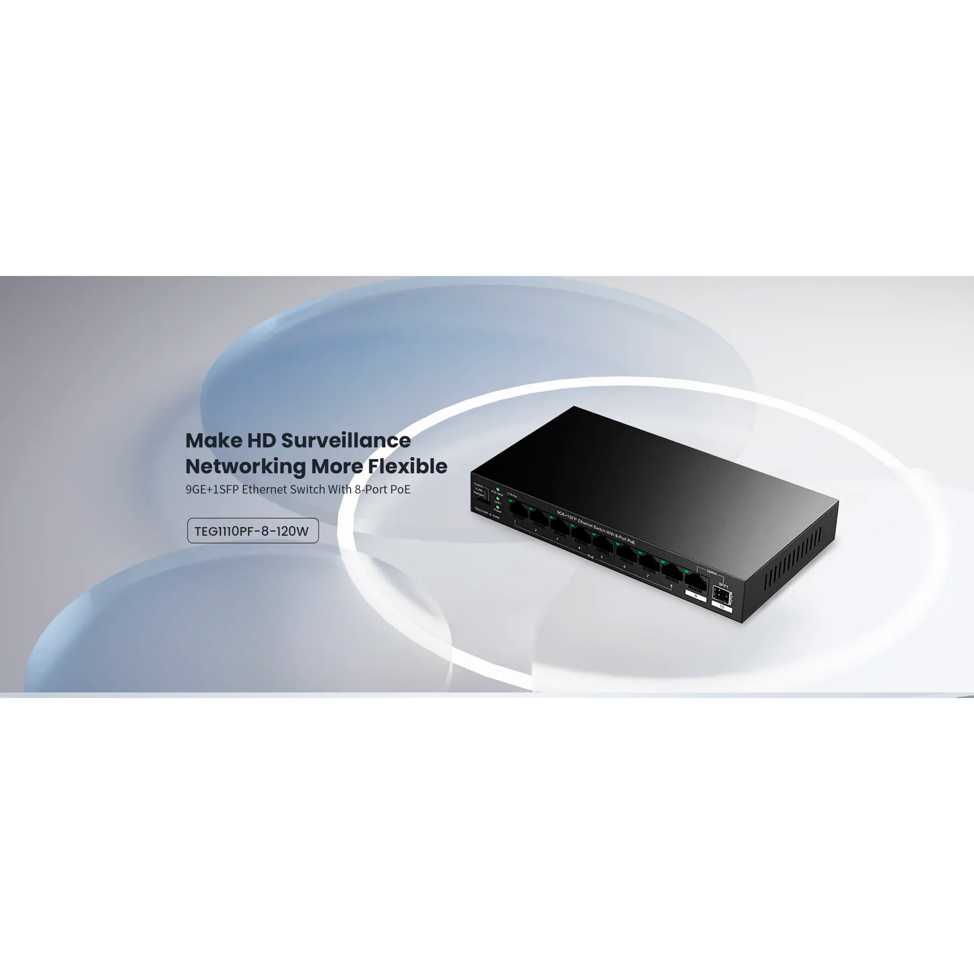 Комутатор TENDA TEG1110PF-8-120W