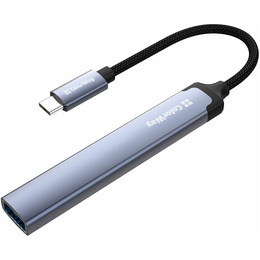 USB-хаб COLORWAY 4-in-1 USB-C to 1xUSB3.0, 3xUSB-C2.0 (CW-HUB07)