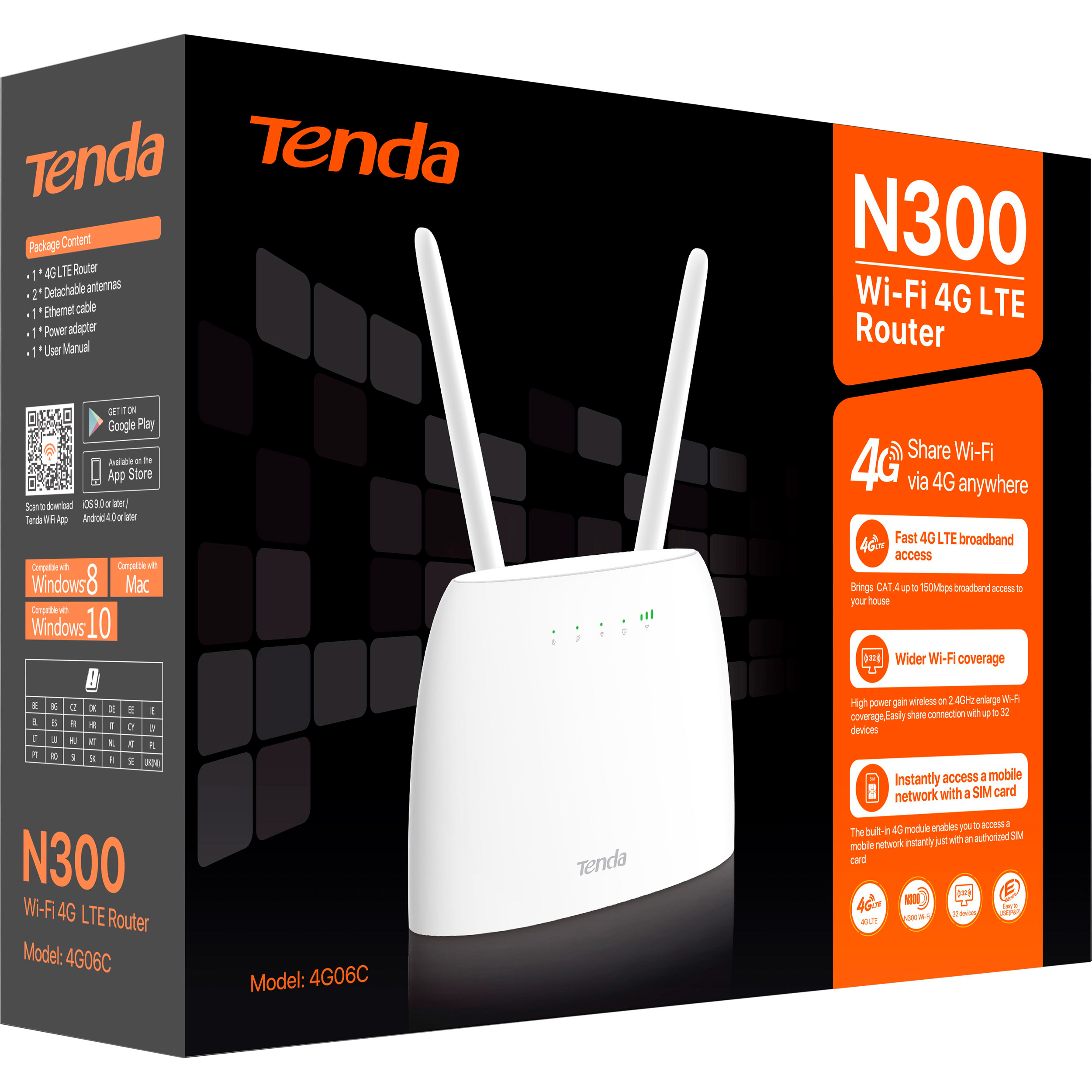 4G Wi-Fi роутер TENDA 4G06C