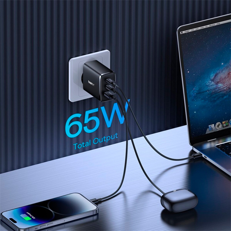 Зарядний пристрій BASEUS Cube Pro Fast Charger 2C+U 65W Cluster Black (P10152301113-00)