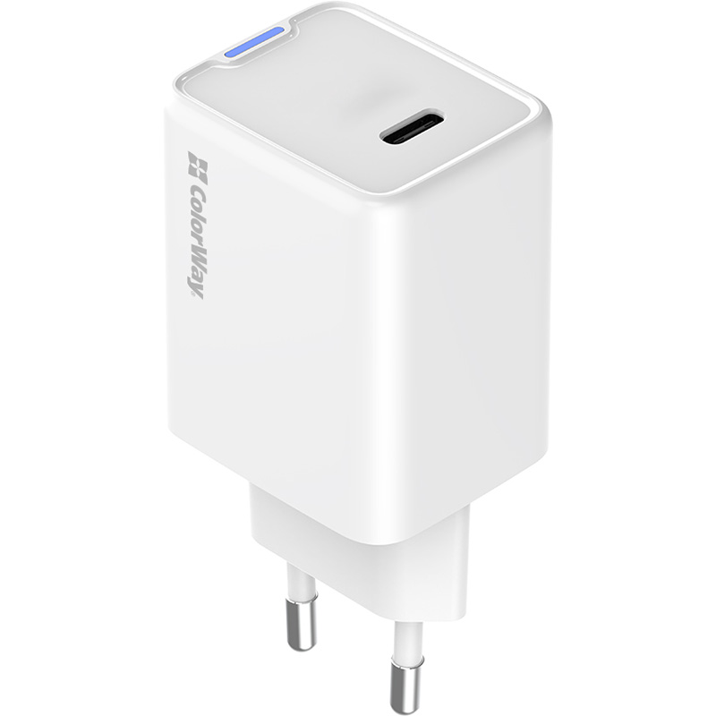 Зарядний пристрій COLORWAY GaN Mini 45W 1xUSB-C Fast Charging White (CW-CHS057PD-WT)