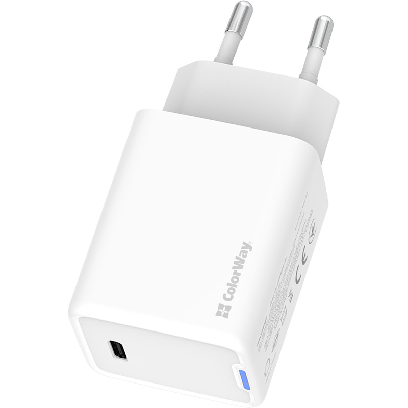 Зарядний пристрій COLORWAY GaN Mini 45W 1xUSB-C Fast Charging White (CW-CHS057PD-WT)