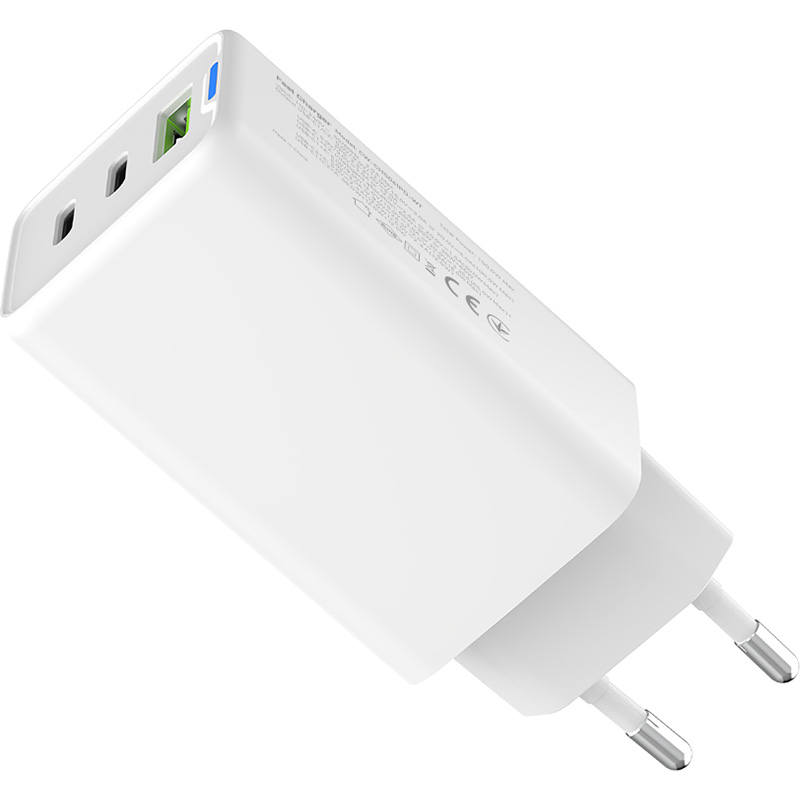 Зарядний пристрій COLORWAY GaN Mini 65W 1xUSB-A, 2xUSB-C Fast Charging White (CW-CHS058PD-WT)