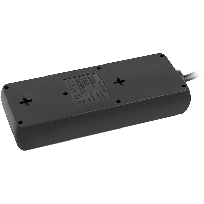 Мережевий фільтр REAL-EL RS-Protect 805 Black, 8 розеток, 1xUSB-C, 1xUSB, 1.8м (EL122300042)