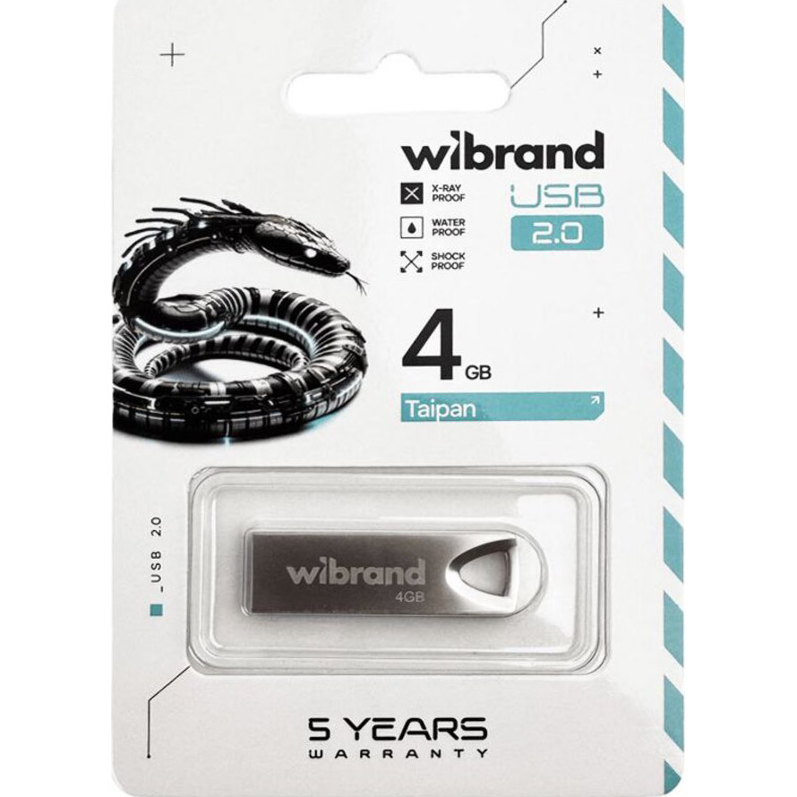 Флешка 4GB WIBRAND Taipan USB 2.0 Silver