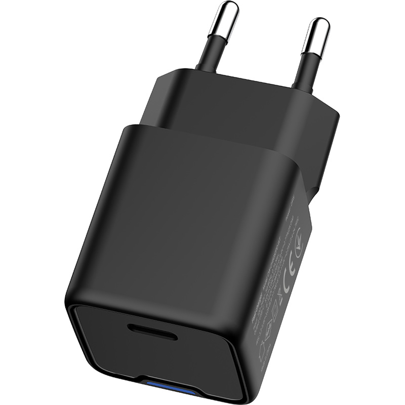 Зарядний пристрій COLORWAY GaN Mini 25W 1xUSB-C Fast Charging Black (CW-CHS052PD-BK)