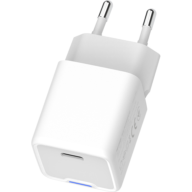 Зарядний пристрій COLORWAY GaN Mini 25W 1xUSB-C Fast Charging White (CW-CHS052PD-WT)
