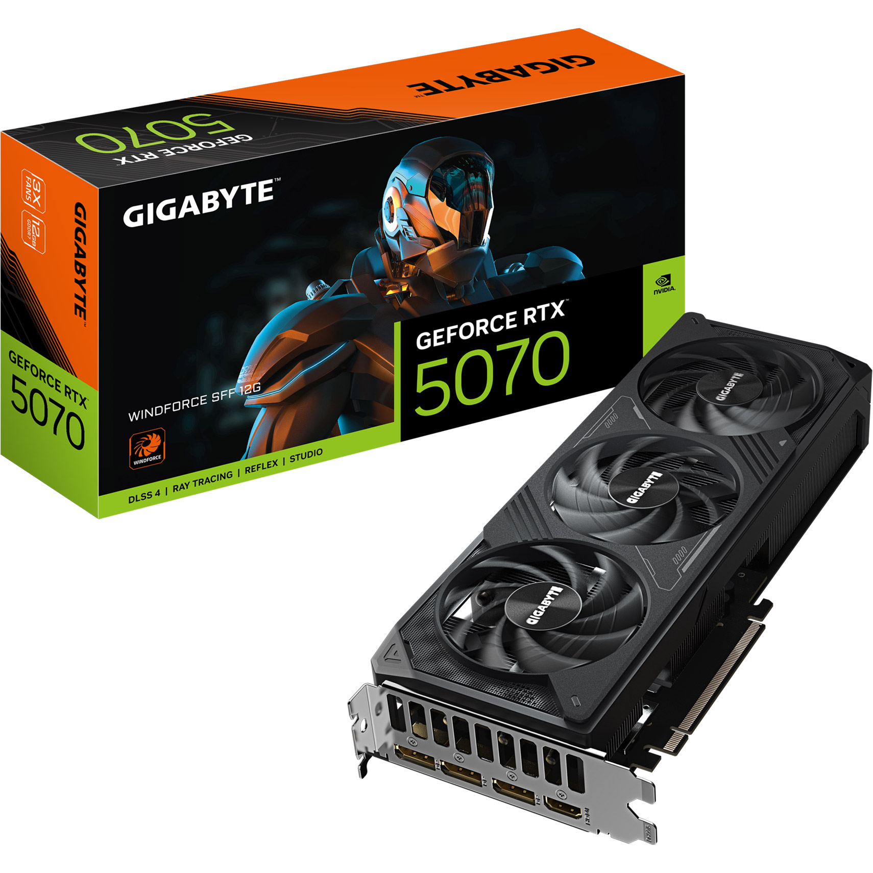 Відеокарта GIGABYTE GeForce RTX 5070 WindForce SFF 12G (GV-N5070WF3-12GD)