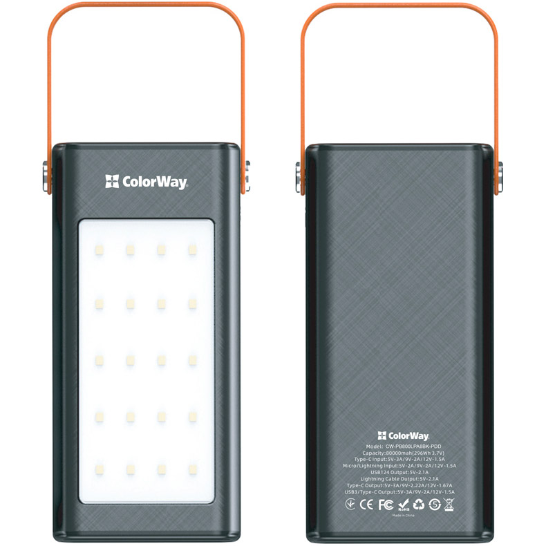 Повербанк COLORWAY 80000 mAh 22.5W 80000mAh Black (CW-PB800LPA8BK-PDD)