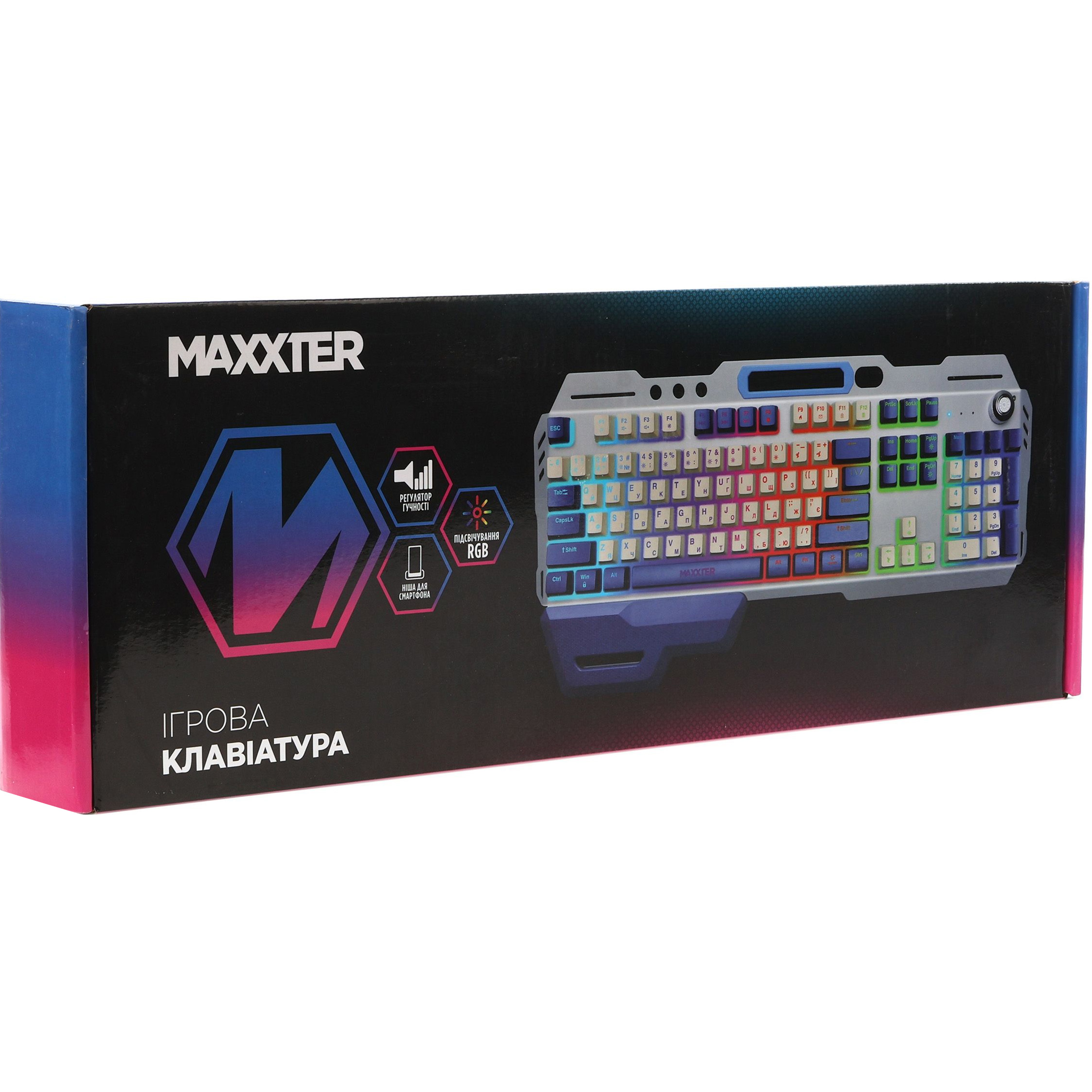 Клавиатура беспроводная MAXXTER KBG-RGB-01-UA
