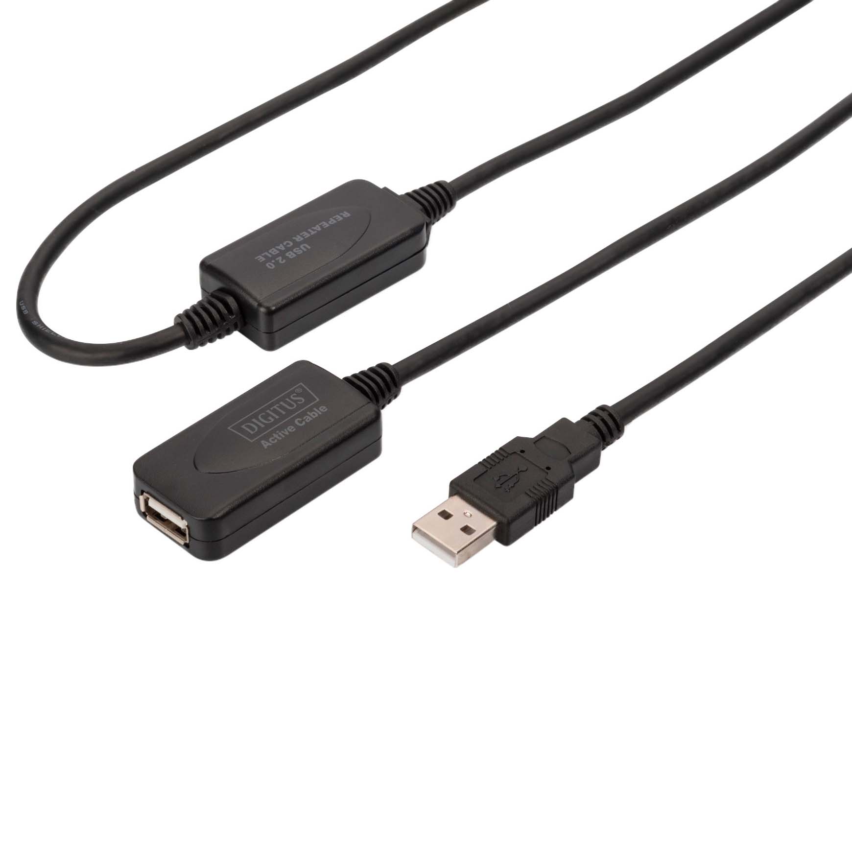 Кабель-подовжувач DIGITUS USB 2.0 Repeater Cable AM/FM 20м Black (DA-73102)