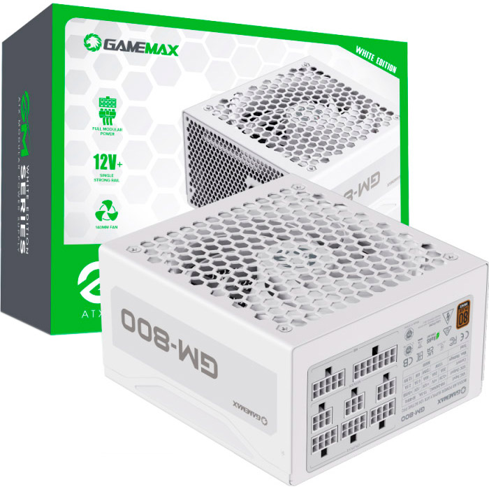 Блок питания 800W GAMEMAX GM-800 Modular White